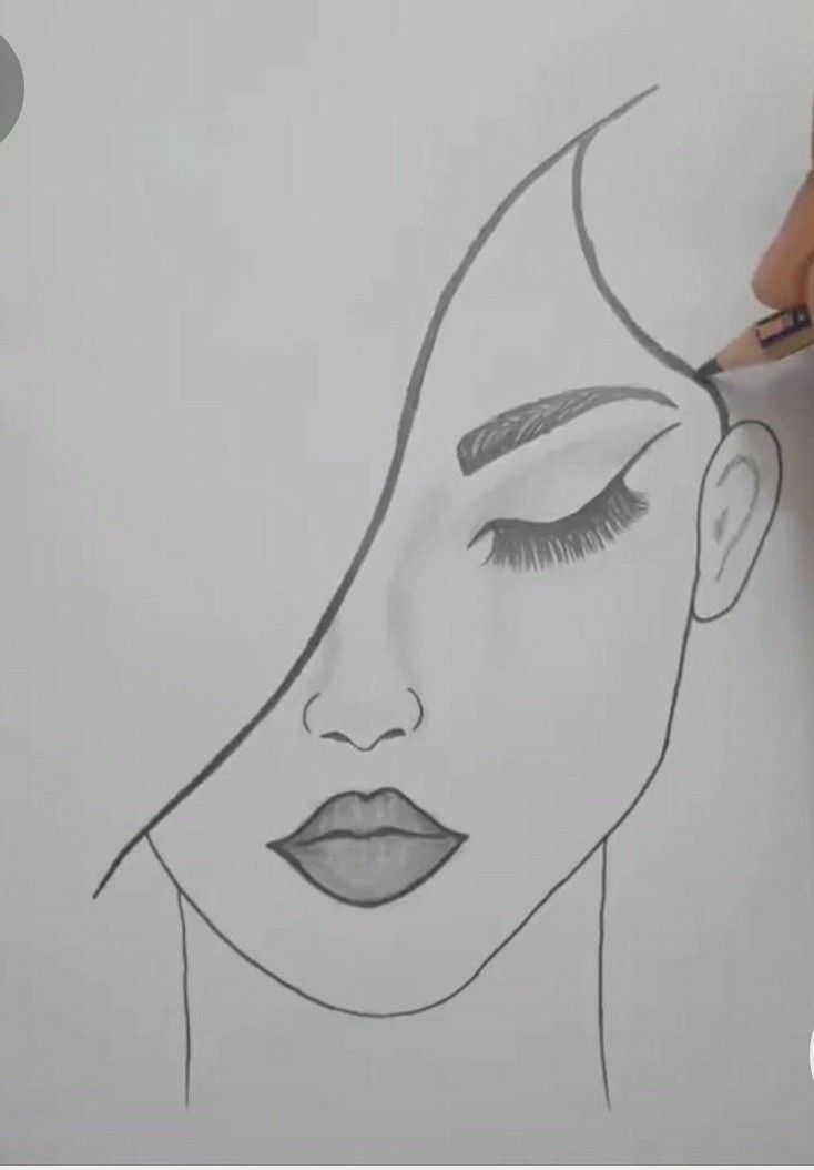 Desenho para Desenhar: Rosto feminino com traços sutis