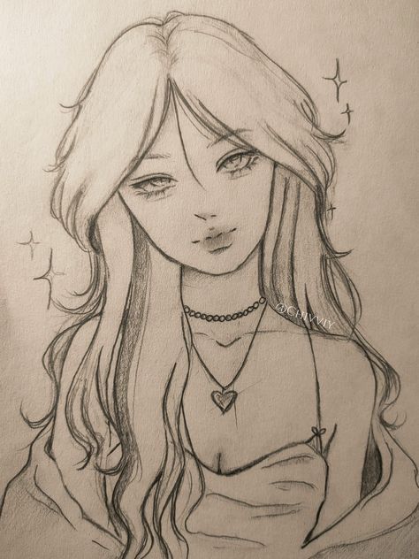 Desenho para Desenhar: Mulher com cabelo longo e brilho