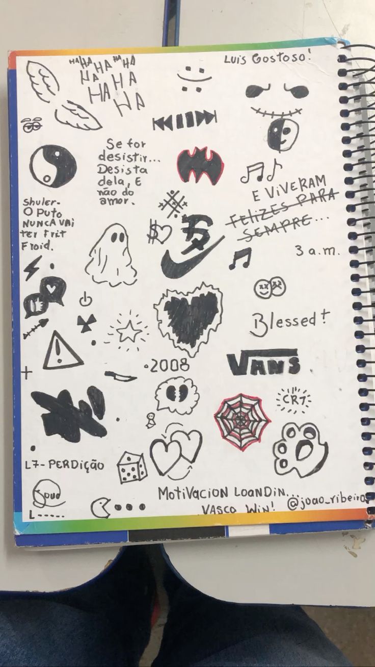 Desenho para Desenhar no Caderno de diversos símbolos e letras