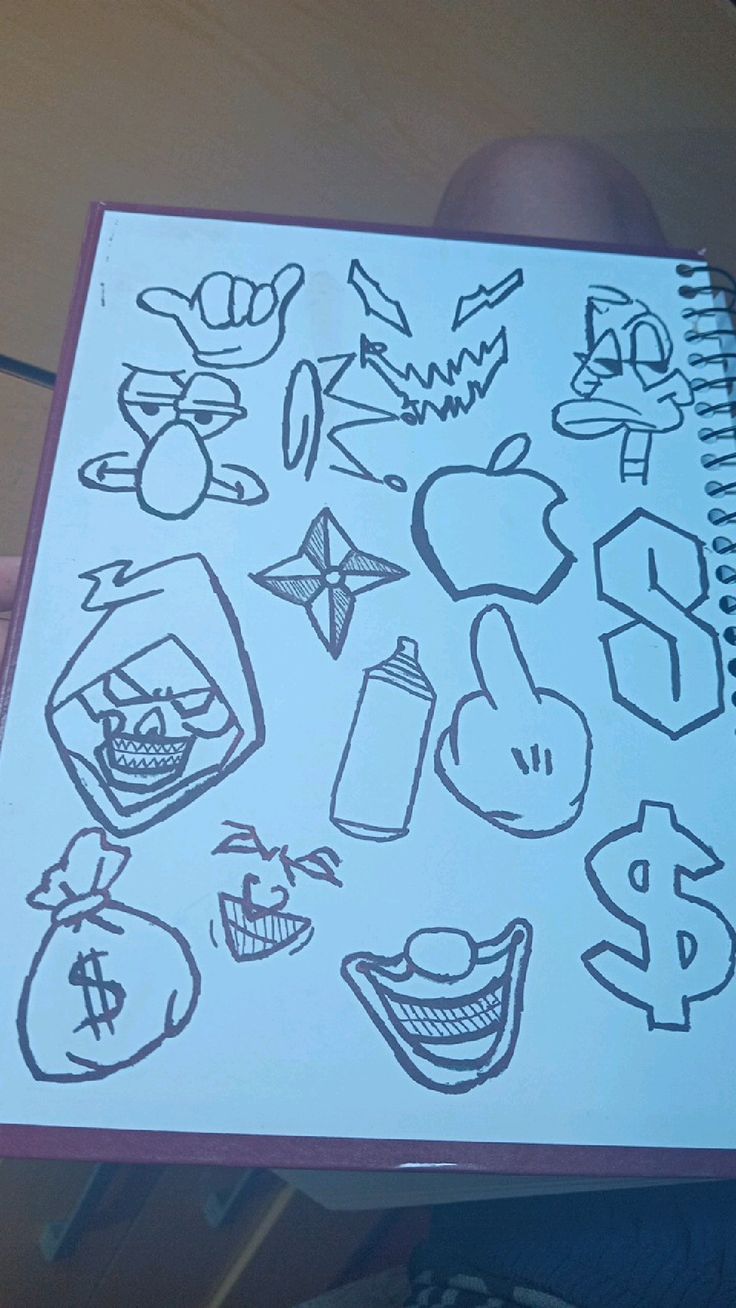 Desenhos para desenhar no caderno de personagens variados