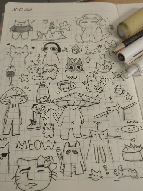 Desenho para Desenhar no Caderno de criaturas e personagens fofos