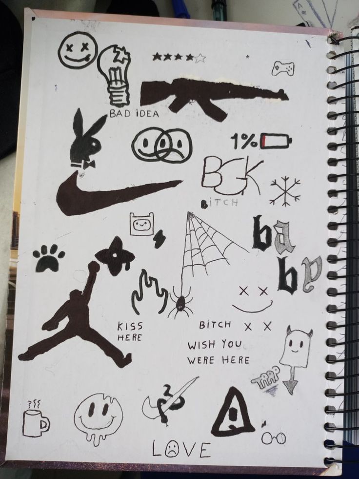 Desenho para Desenhar no Caderno de ícones e símbolos variados