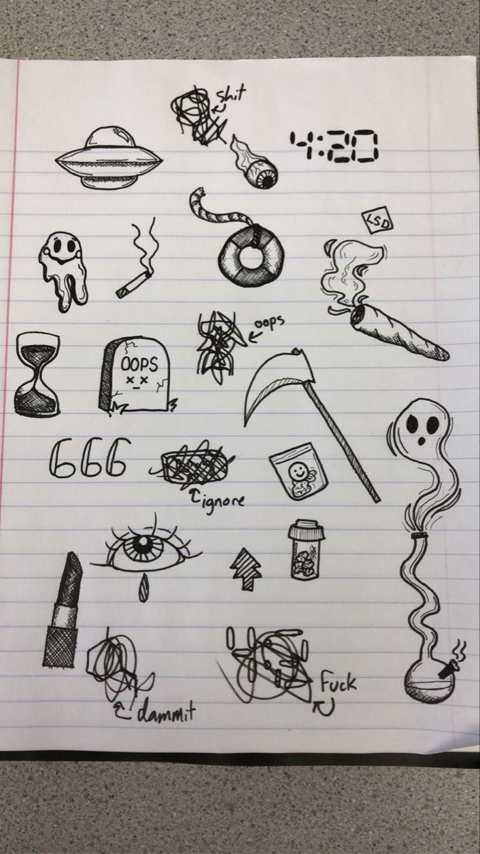 Desenho para Desenhar no Caderno de diversos símbolos e figuras