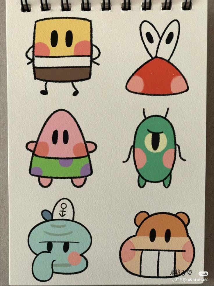 Desenho para Desenhar no Caderno de personagens divertidos coloridos