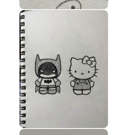 Desenho para Desenhar no Caderno de super-herói e gata