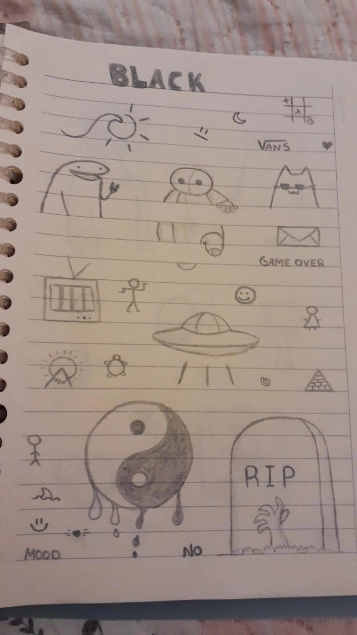 Desenho para Desenhar no Caderno de vários símbolos diversos