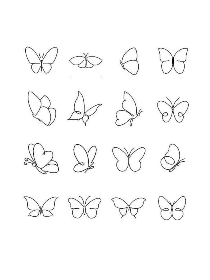 Desenho para Desenhar no Caderno de lindas borboletas variadas
