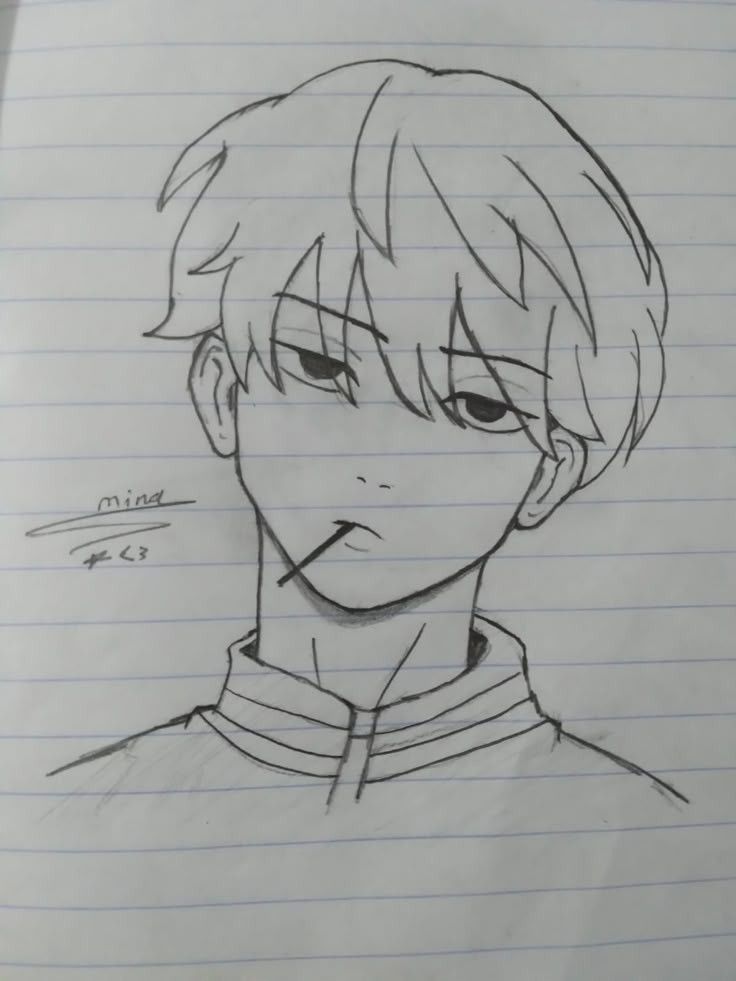 Desenho para Desenhar no Caderno de jovem com cabelo curto