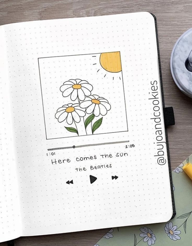 Desenho para Desenhar no Caderno de flores com sol