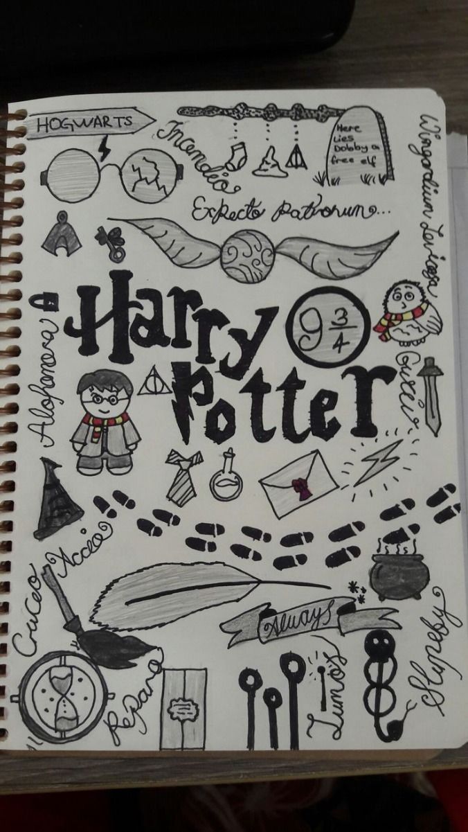 Desenho para Desenhar no Caderno do tema Harry Potter