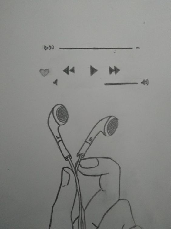 Desenho para Desenhar no Caderno de fones de ouvido e controle