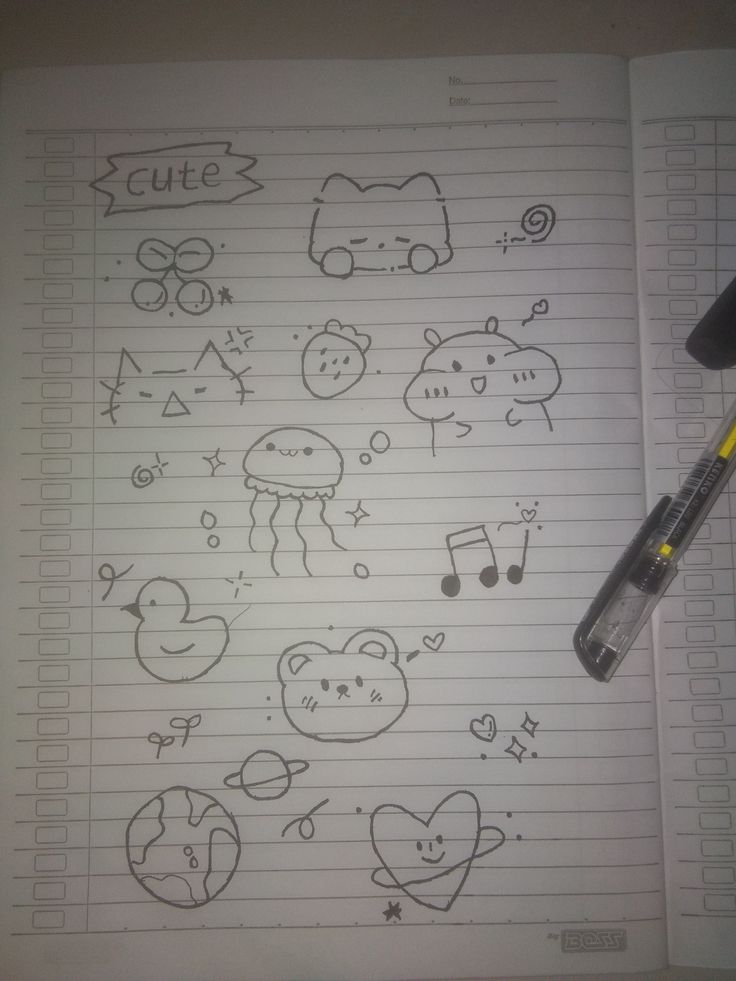 Desenho para Desenhar no Caderno de ilustrações fofas variadas