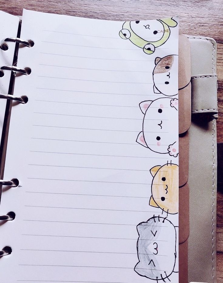 Desenho para Desenhar no Caderno de gatinhos fofos coloridos