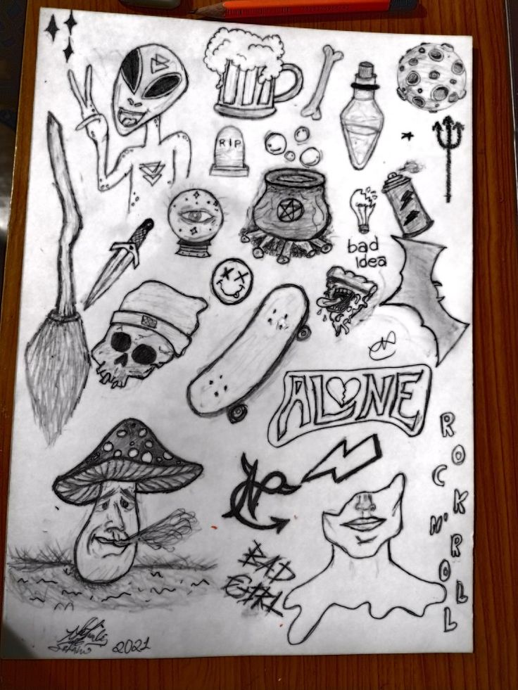 Desenho para Desenhar no Caderno de diversos desenhos alternativos