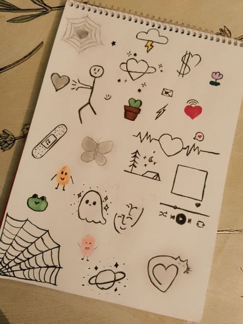 Desenho para Desenhar no Caderno de ícones variados divertidos
