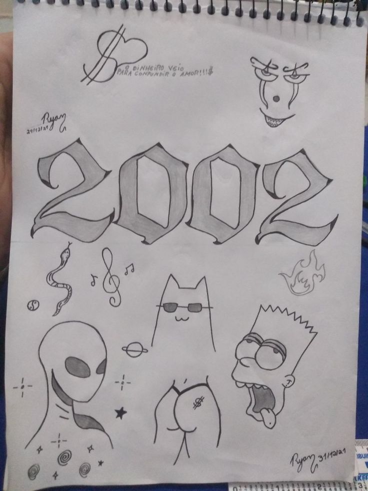 Desenho para Desenhar no Caderno com vários elementos divertidos
