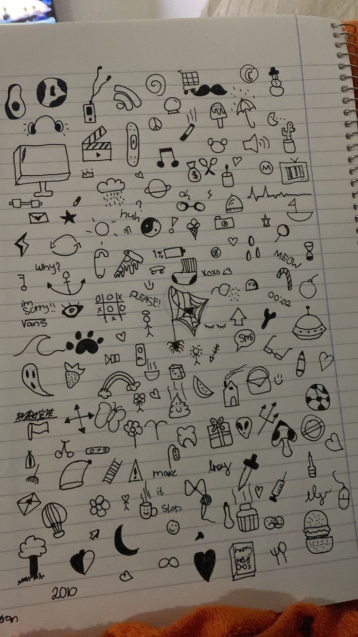 Desenho para Desenhar no Caderno de várias pequenas ilustrações