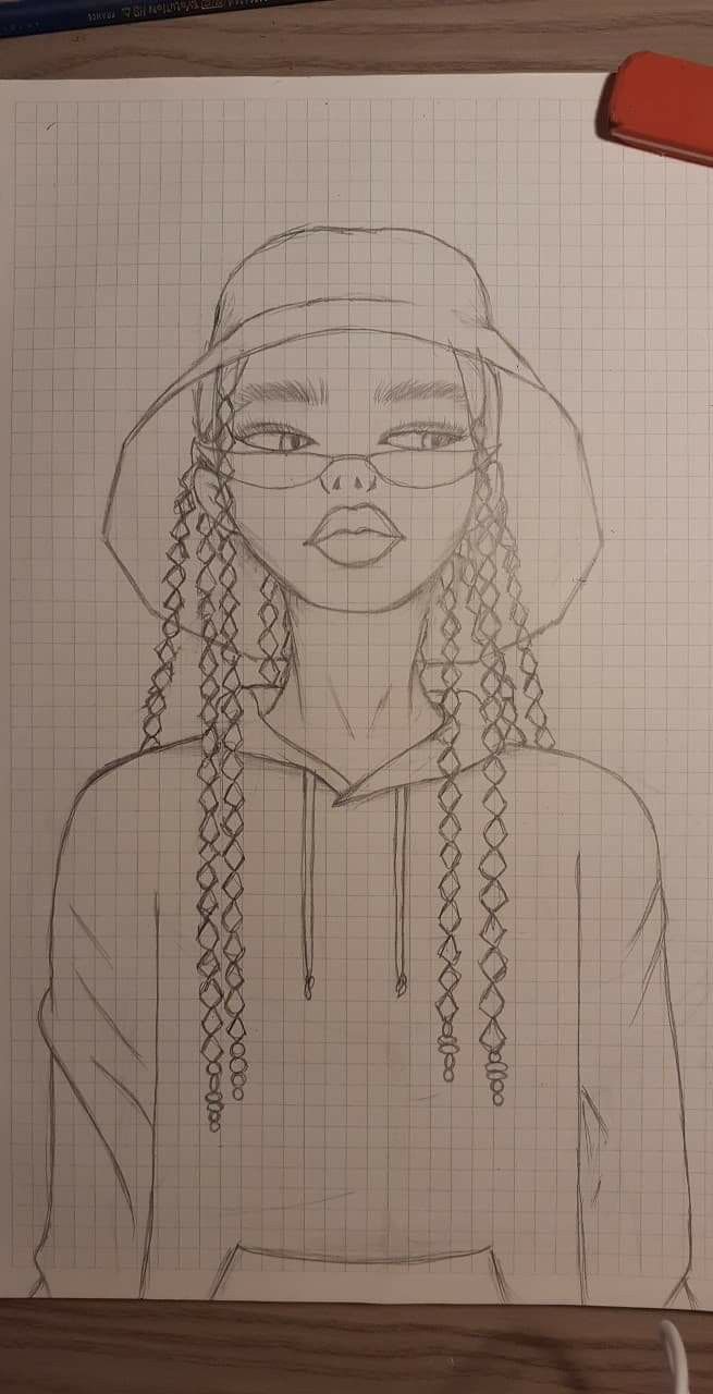 Desenho para Desenhar no Caderno de personagem com chapéu
