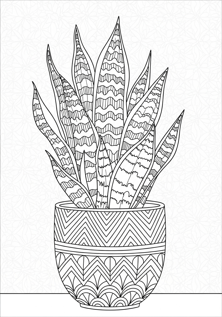 Desenho Aesthetic de planta em vaso para colorir