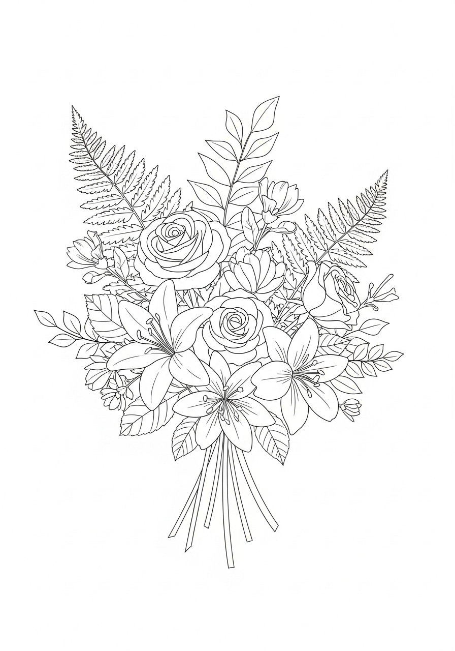 Desenho Aesthetic floral detalhado para colorir e imprimir