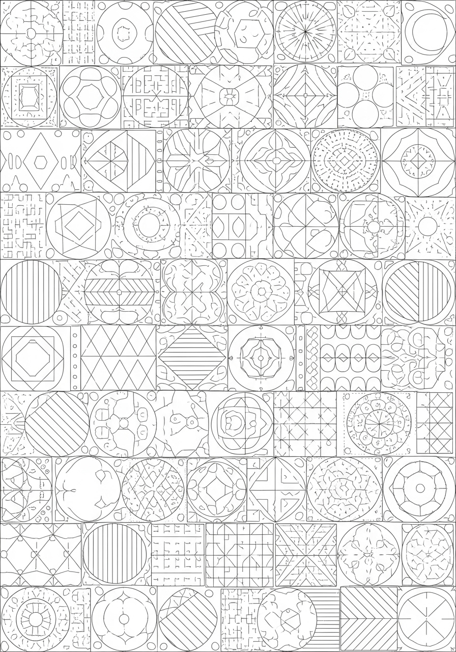 Desenho Aesthetic de padrões geométricos para colorir