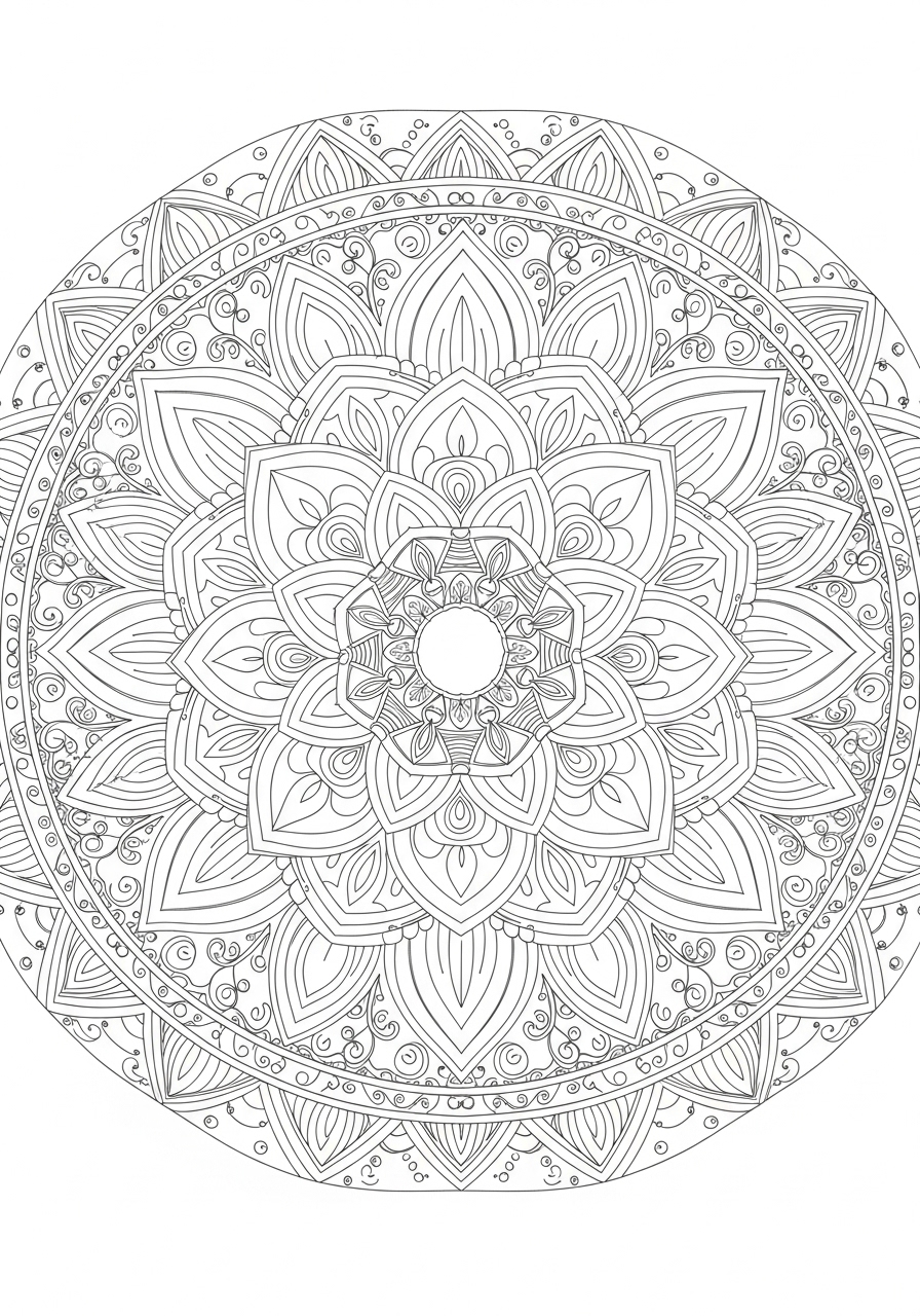 Desenho Aesthetic de mandala detalhada para colorir