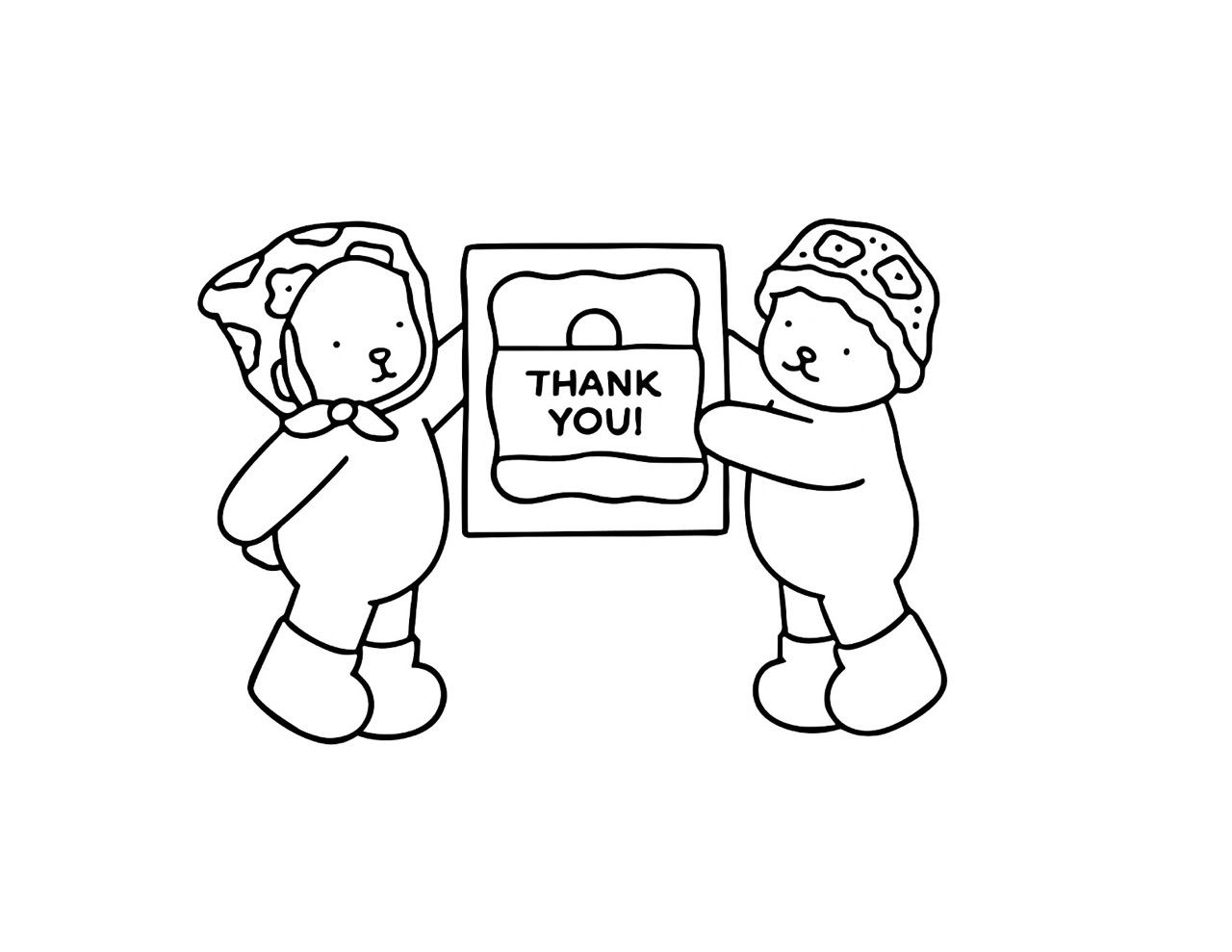 Bobbie Goods Ursinhos Agradecendo para Colorir e Imprimir