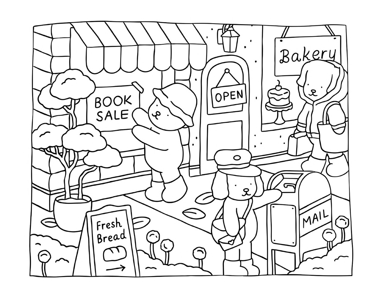 Desenhos Bobbie Goods Animais e Comércio para Colorir