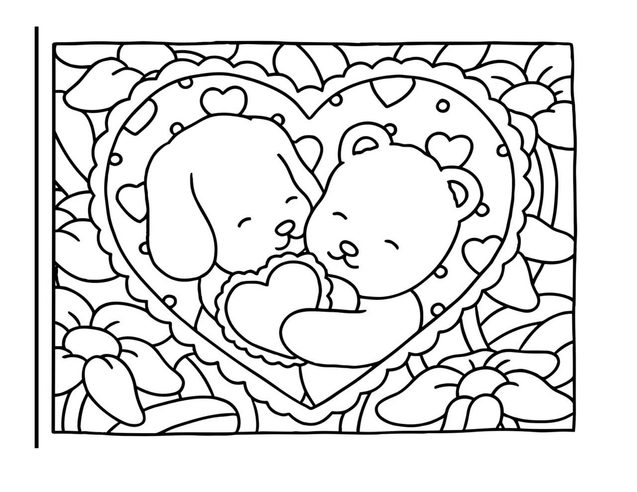 Desenho Bobbie Goods de cachorro e urso para colorir