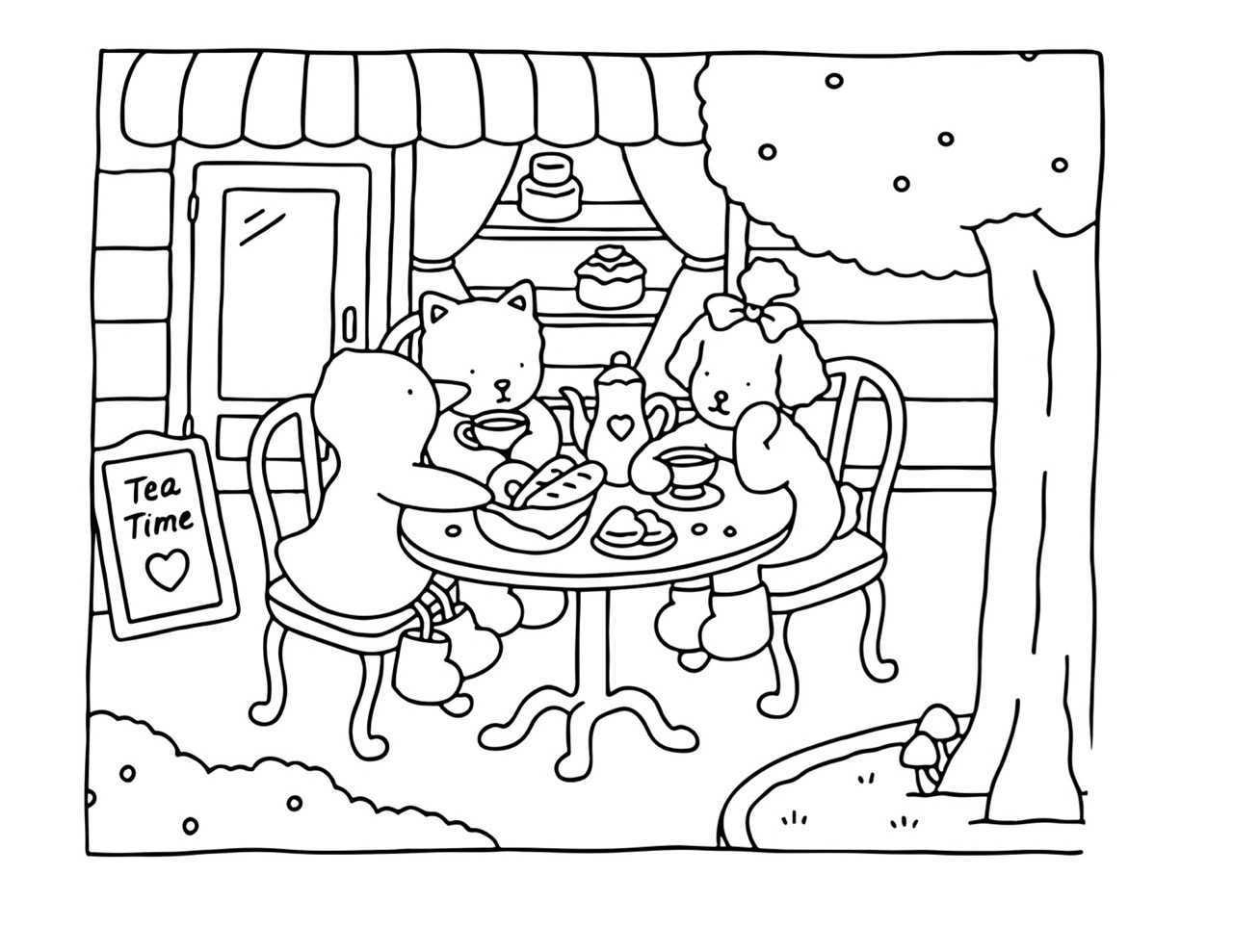 Bobbie Goods Chá da Tarde para Colorir e Imprimir