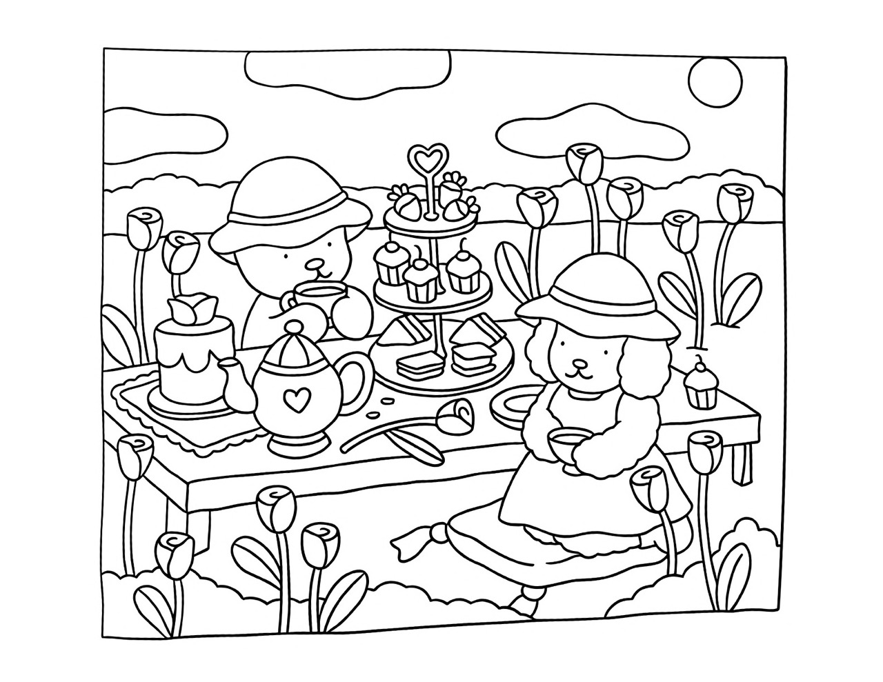 Bobbie Goods Chá da Tarde para Colorir e Imprimir