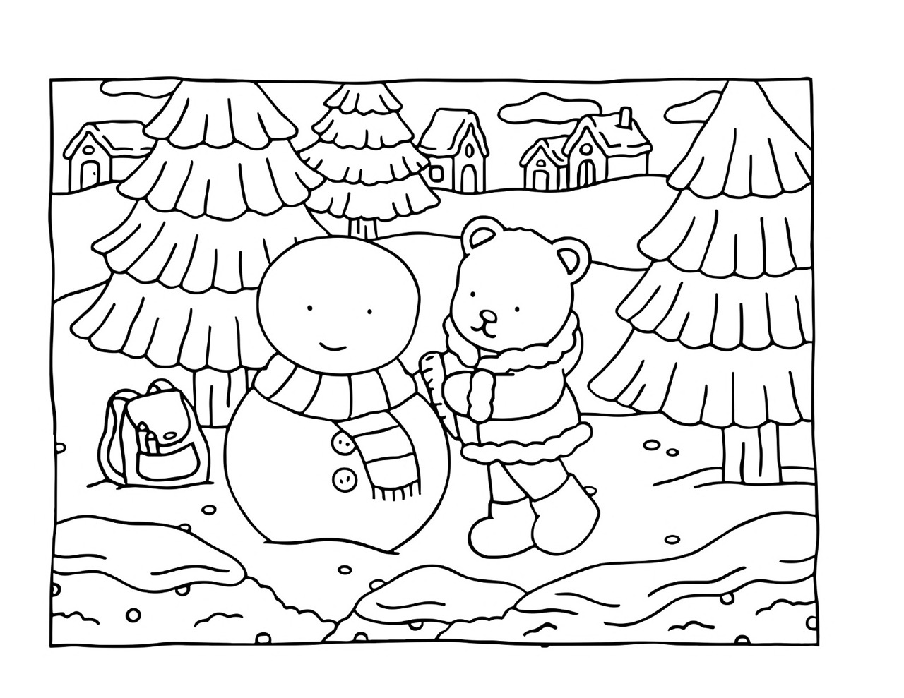 Desenhos Bobbie Goods de Boneco de Neve para Colorir