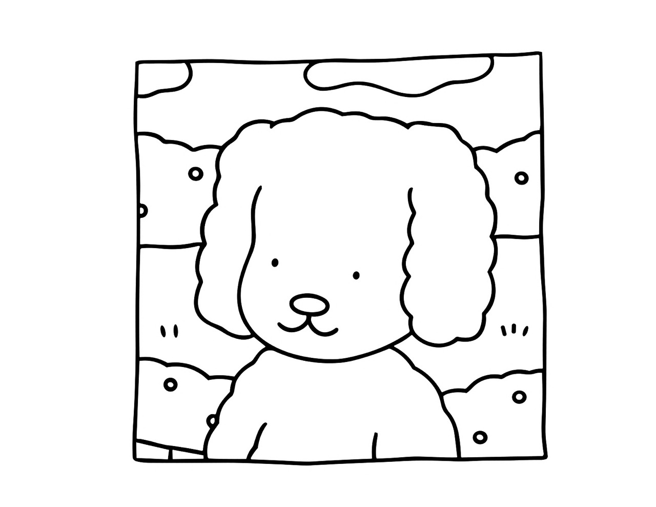 Desenho Bobbie Goods de cachorro em um cenário para colorir