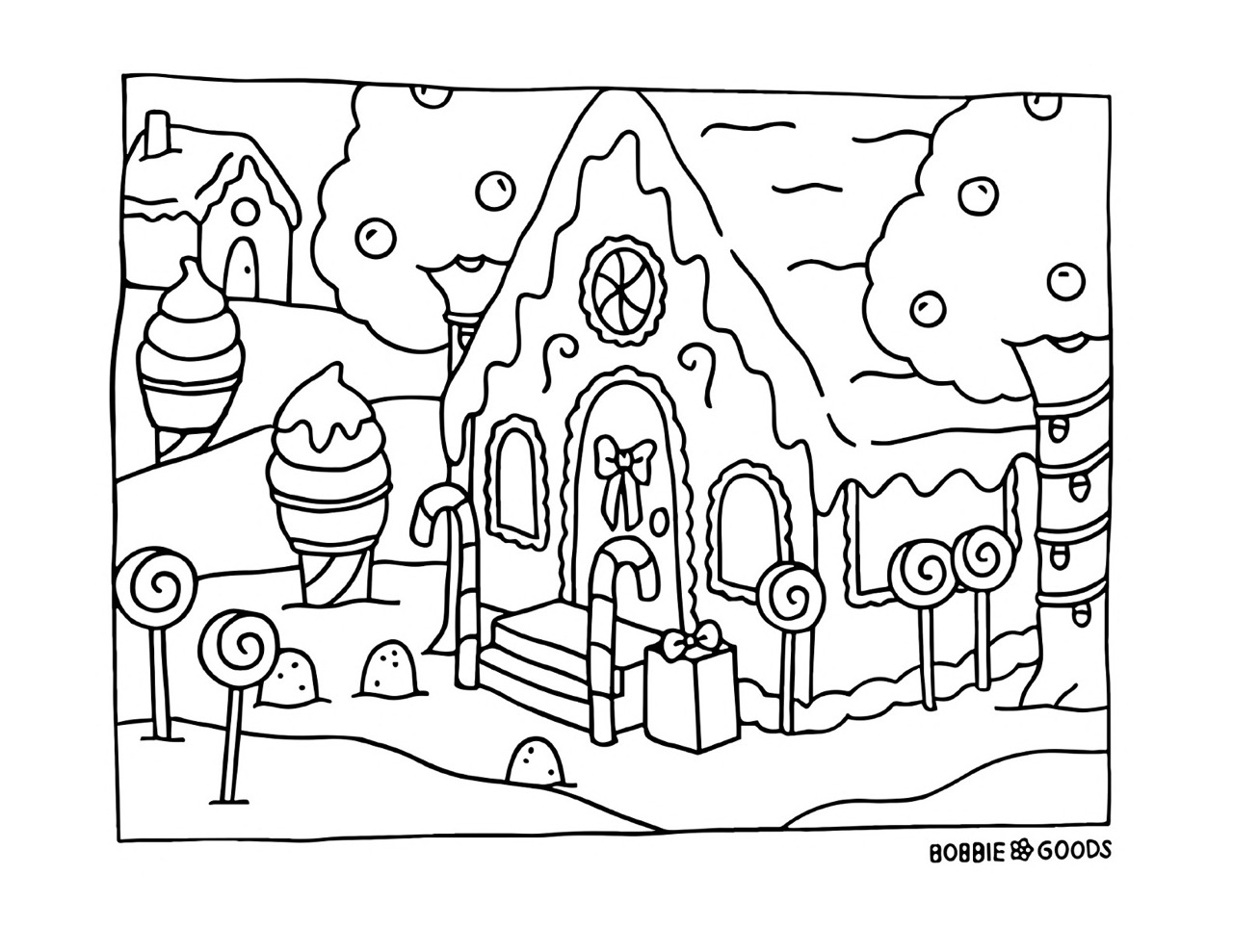 Desenhos Bobbie Goods de Casa de Gengibre para Colorir