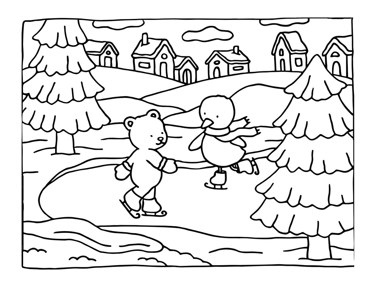 Bobbie Goods Patinando no Gelo para Colorir e Imprimir Bobbie Goods Patinando no Gelo para Colorir e Imprimir