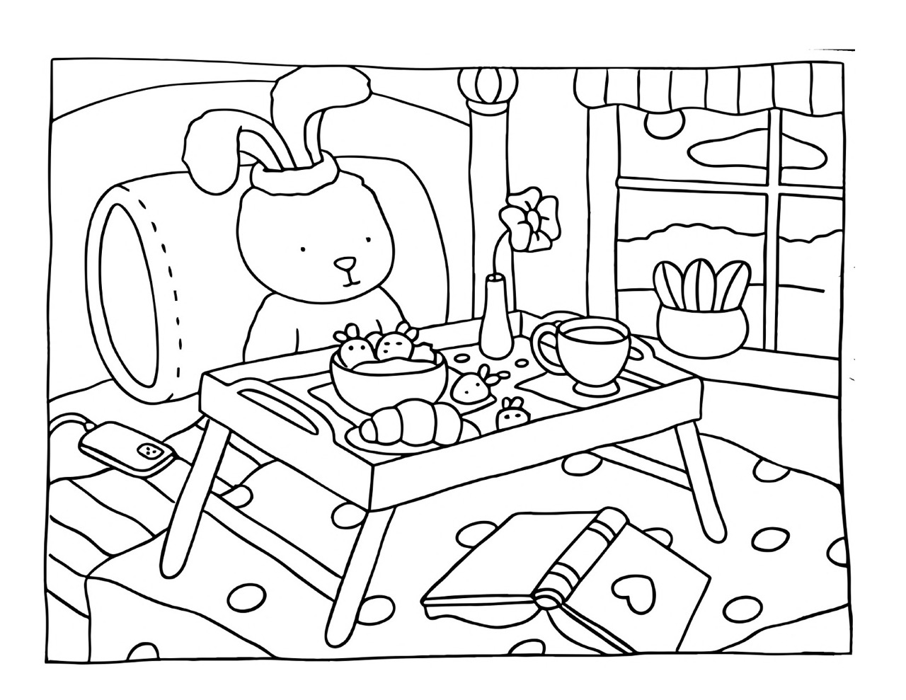 Bobbie Goods Coelho com Café da Manhã para Colorir e Imprimir