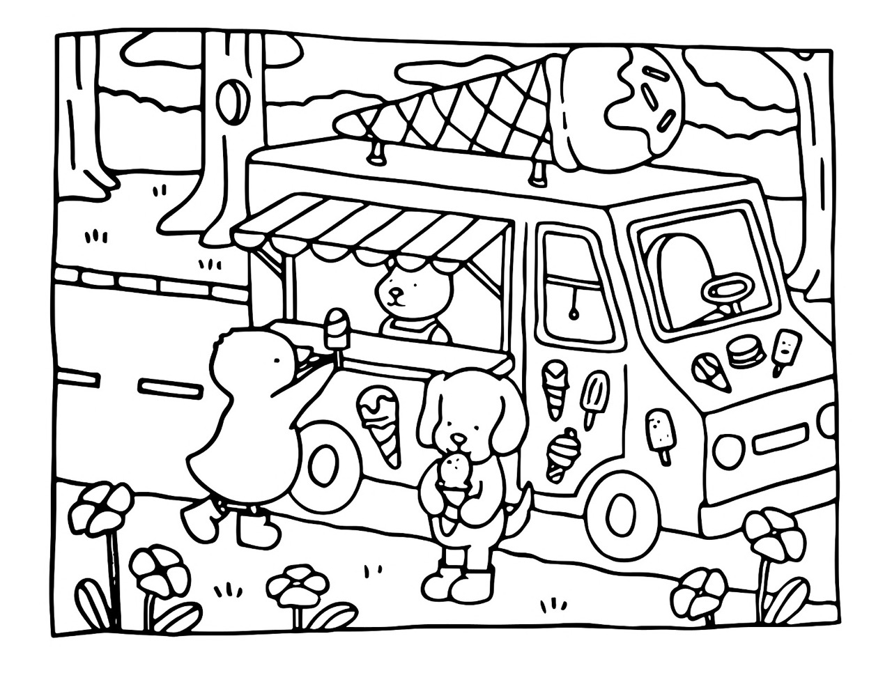 Bobbie Goods Diversão com Sorvete para Colorir e Imprimir Bobbie Goods Diversão com Sorvete para Colorir e Imprimir