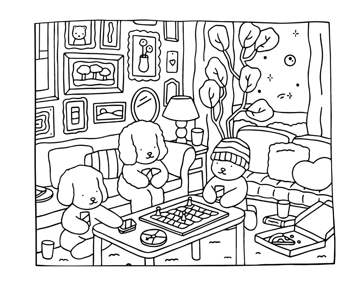 Bobbie Goods Animais Jogando para Colorir e Imprimir