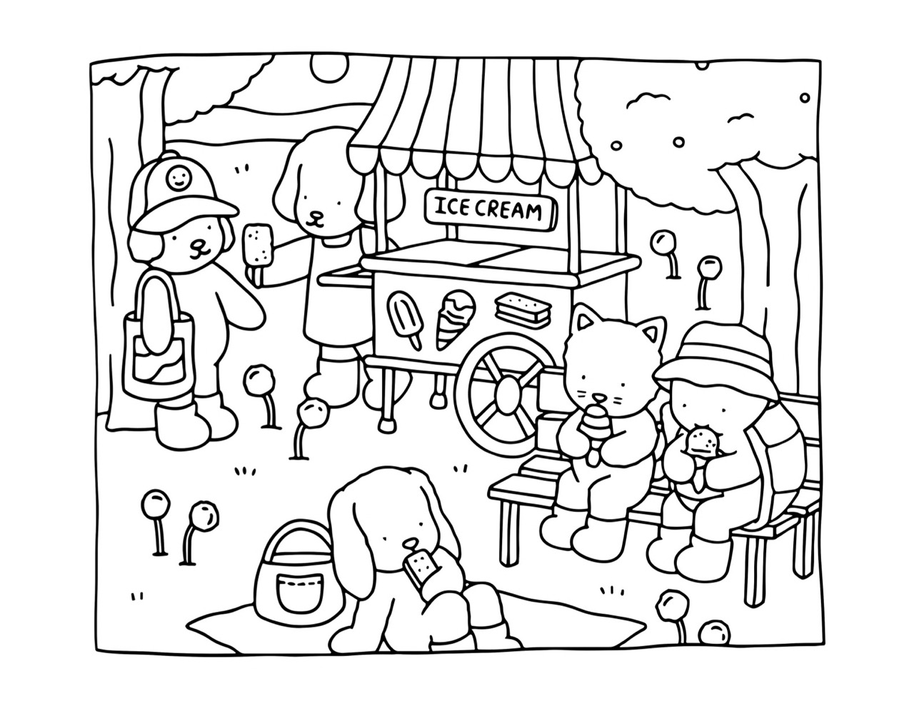 Desenho Bobbie Goods de um carrinho de sorvete para colorir