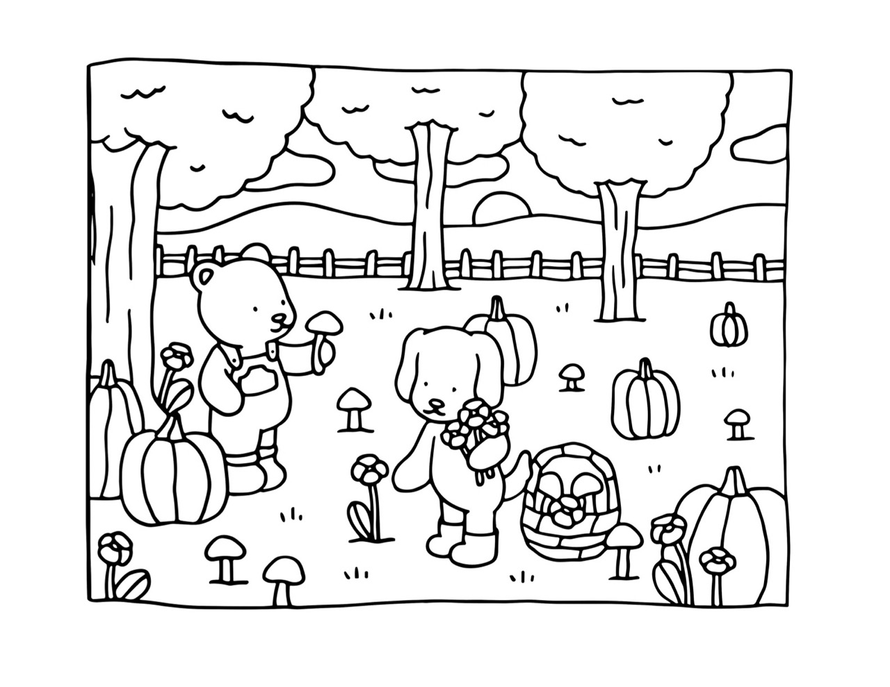 Desenho Bobbie Goods de ursos no campo para colorir