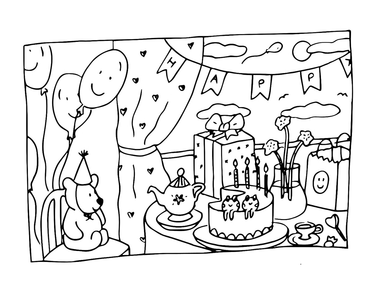 Desenho Bobbie Goods festa de aniversário para colorir