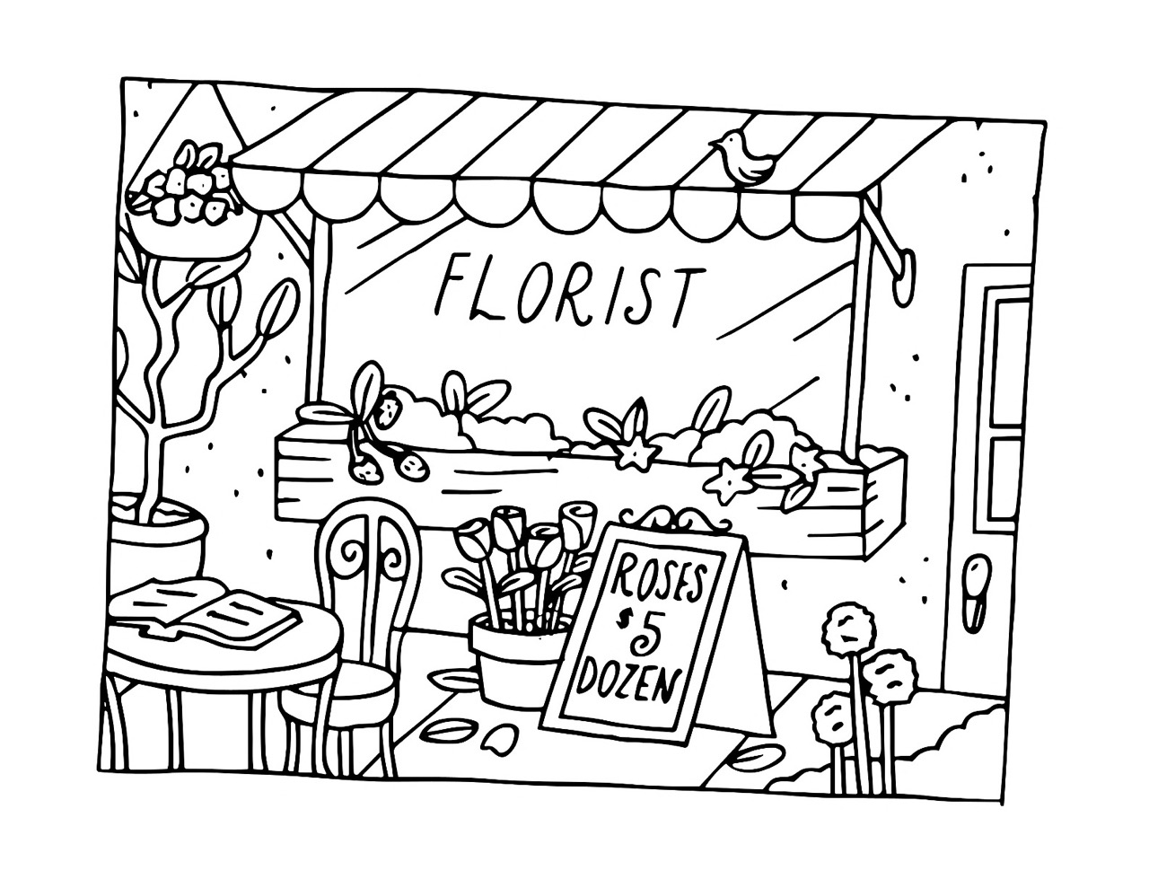 Desenho Bobbie Goods floricultura para colorir