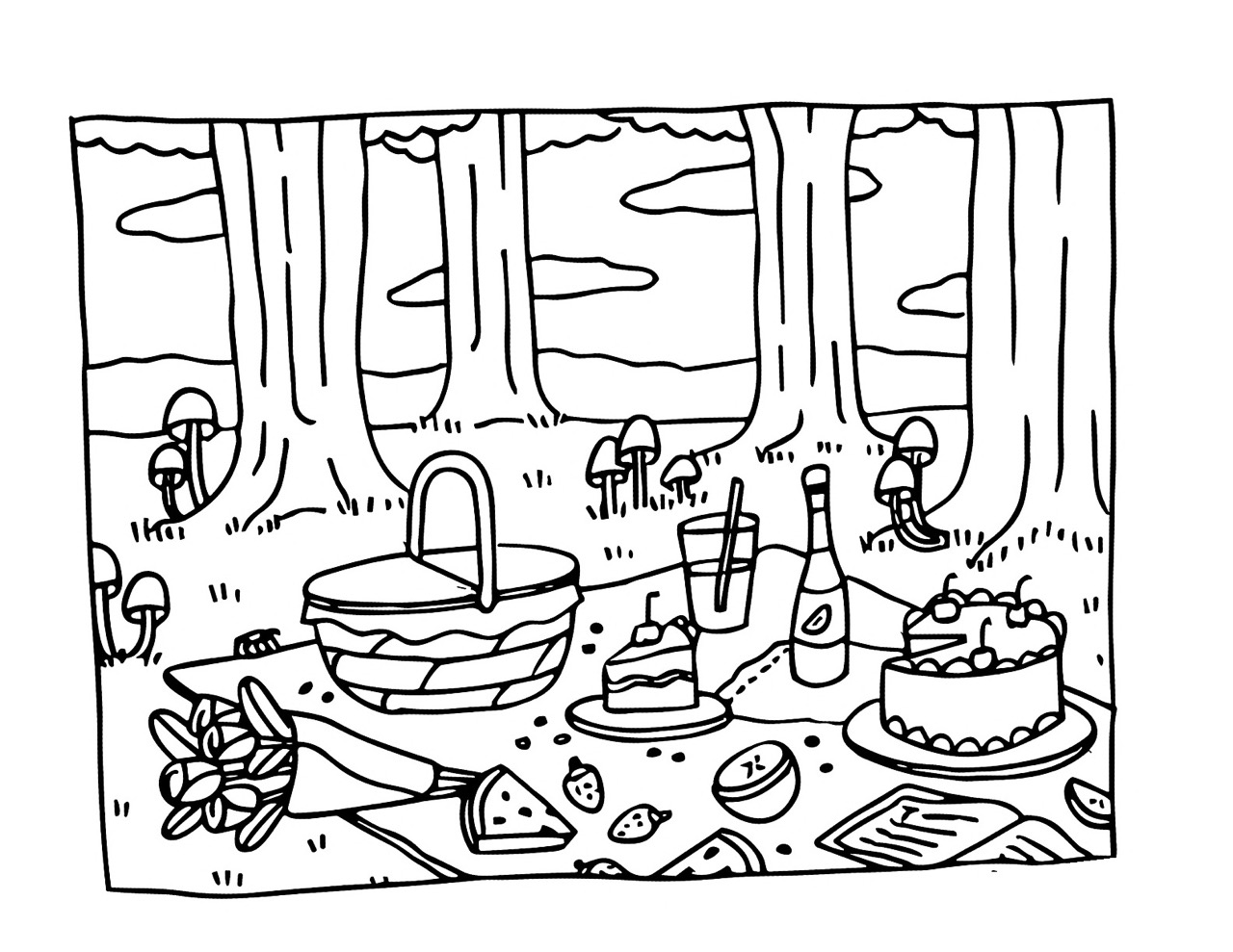 Desenho Bobbie Goods de piquenique para colorir
