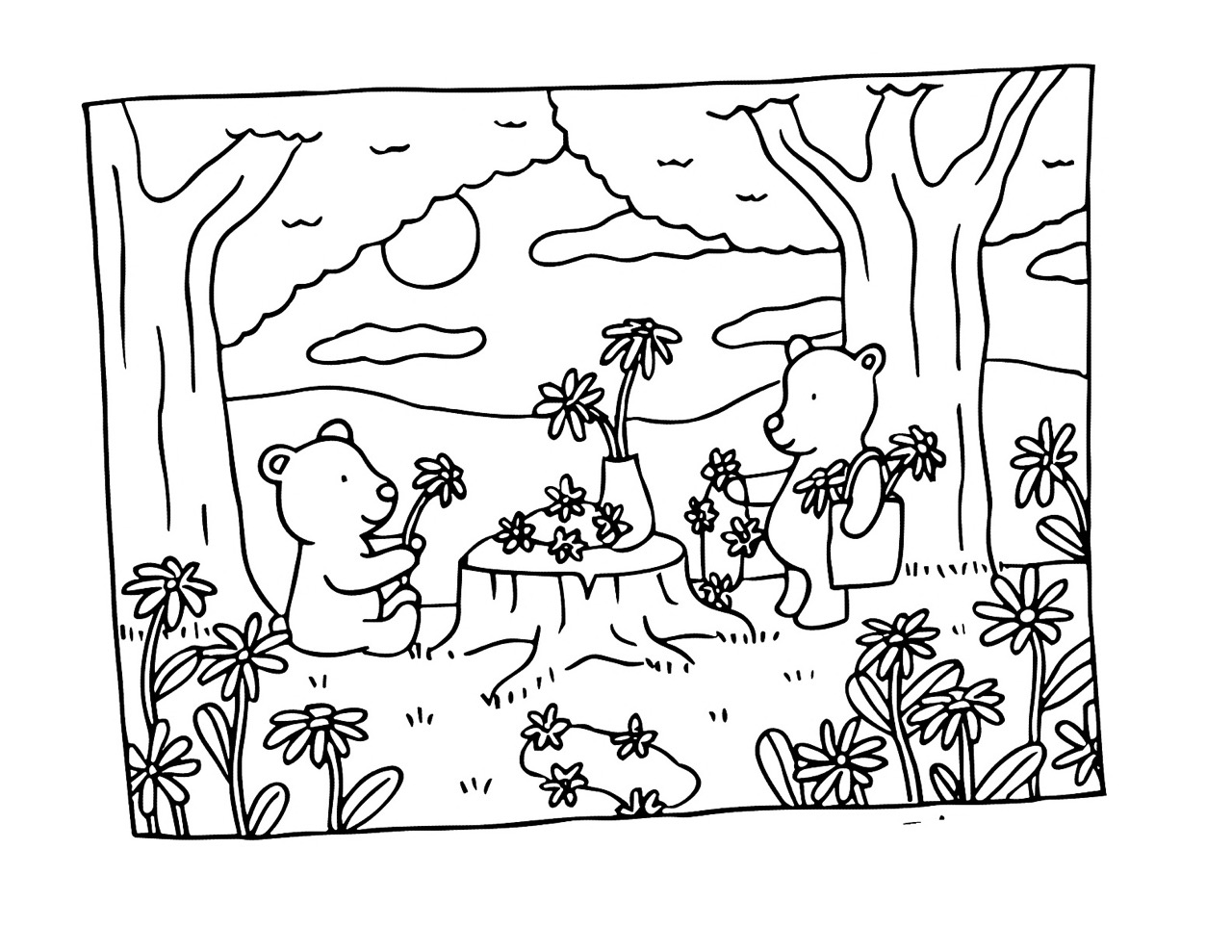 Desenho Bobbie Goods ursos no campo para colorir