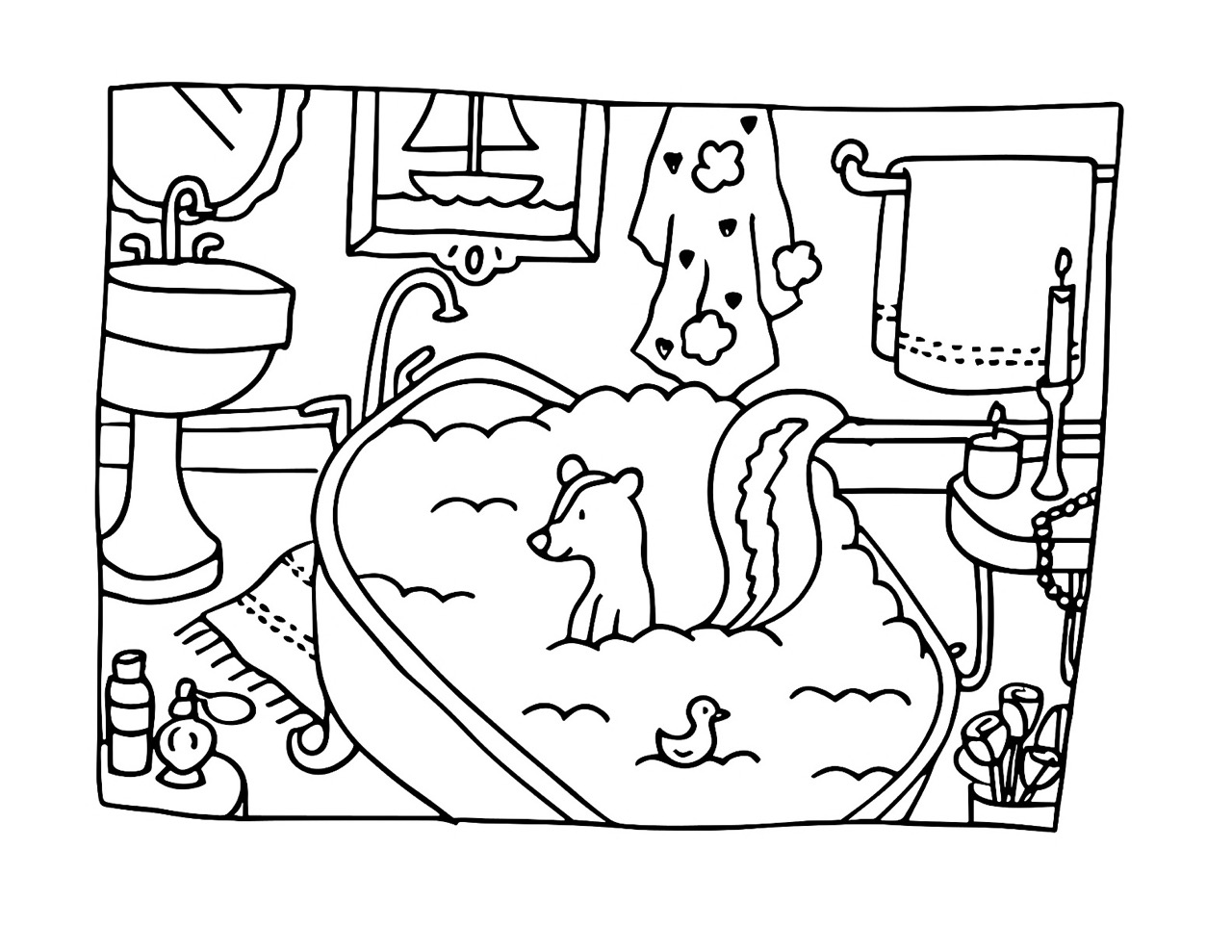Desenho Bobbie Goods de banheiro para colorir