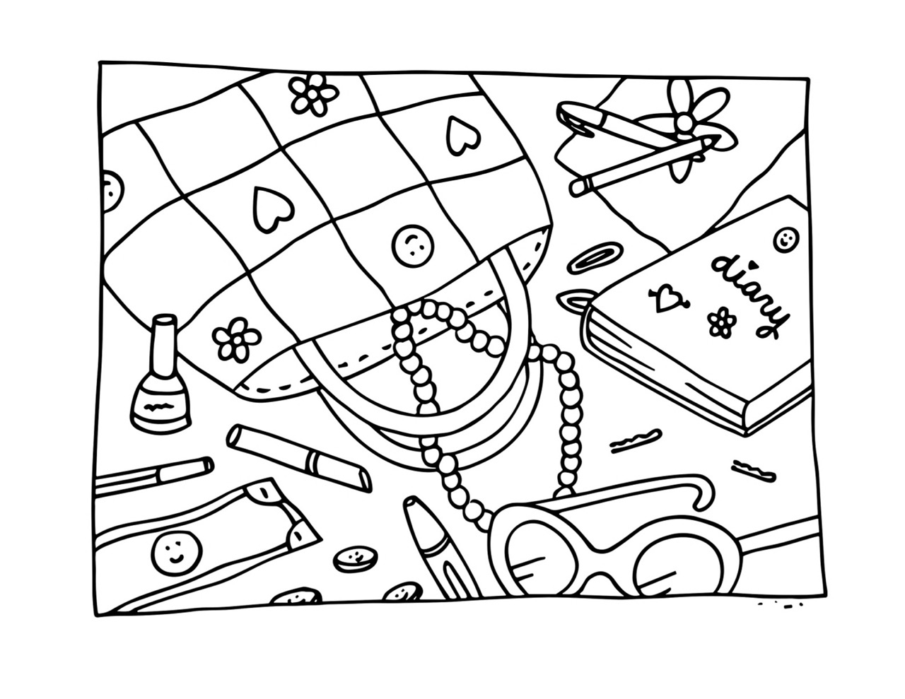 Desenho Bobbie Goods de bolsa e diário para colorir