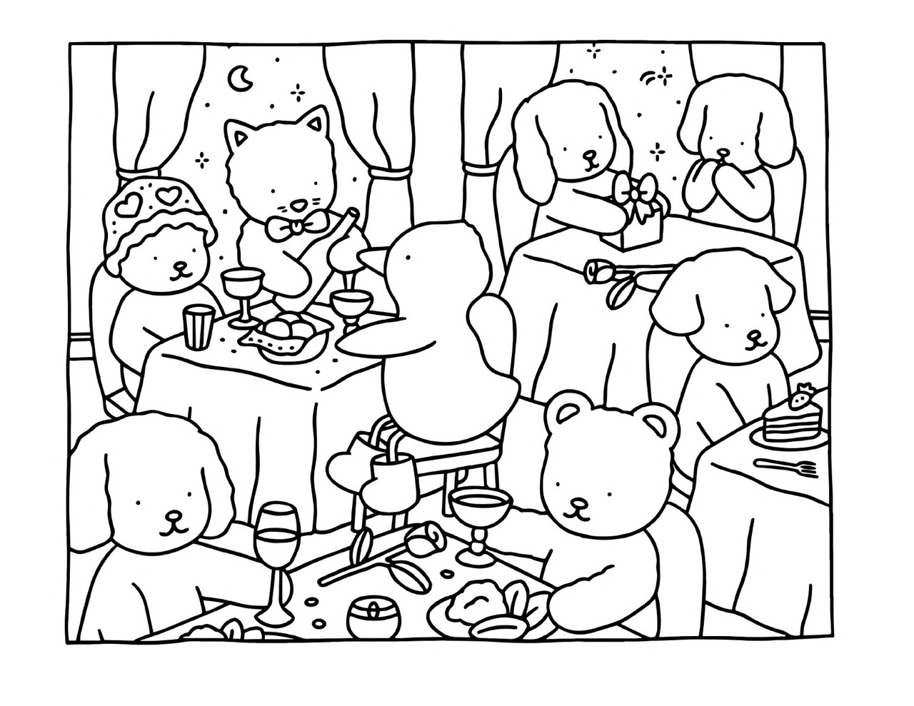 Desenho Bobbie Goods no restaurante para colorir