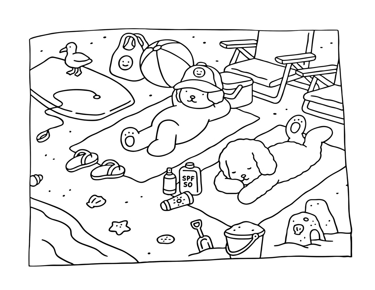 Desenho Bobbie Goods na praia para colorir