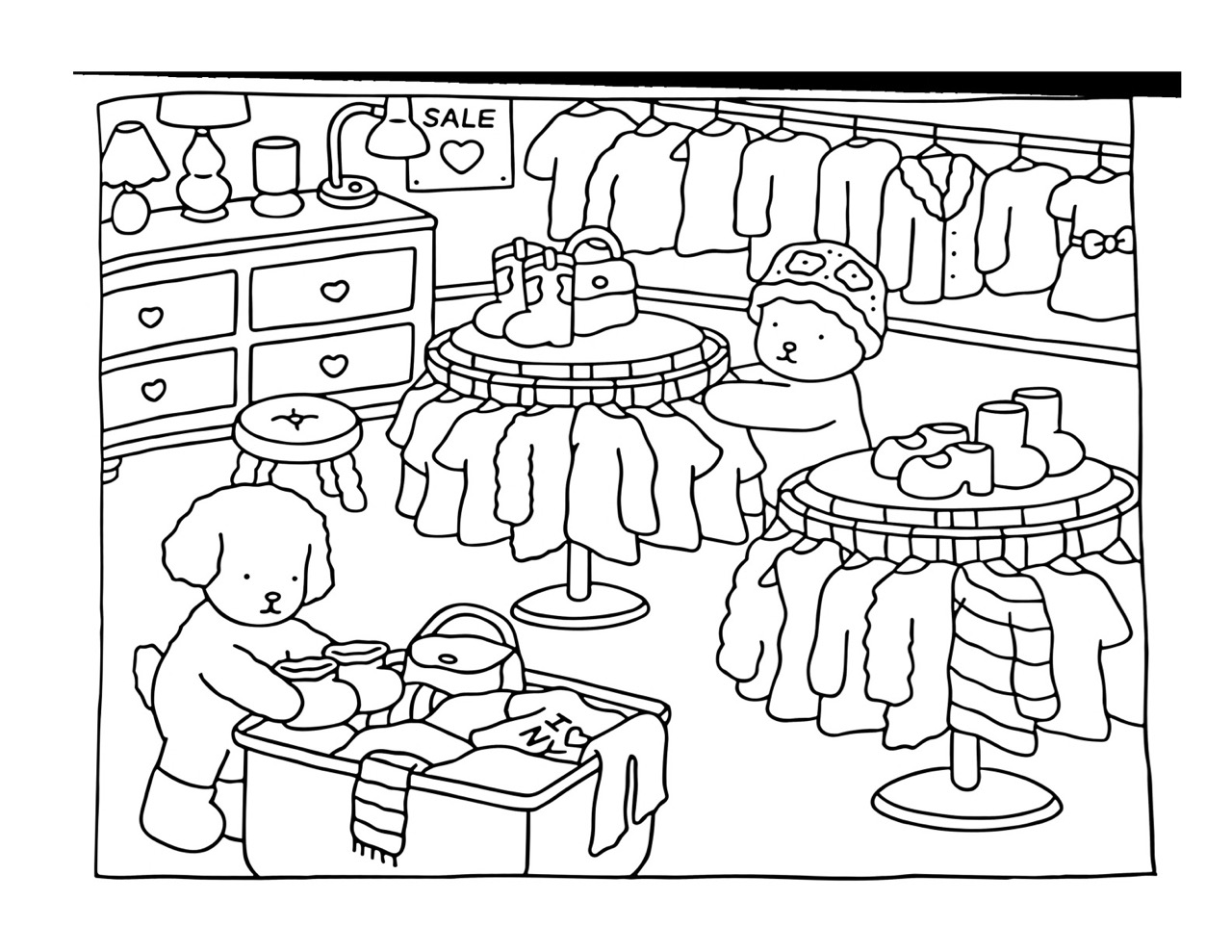 Desenho Bobbie Goods de loja com ursos para colorir