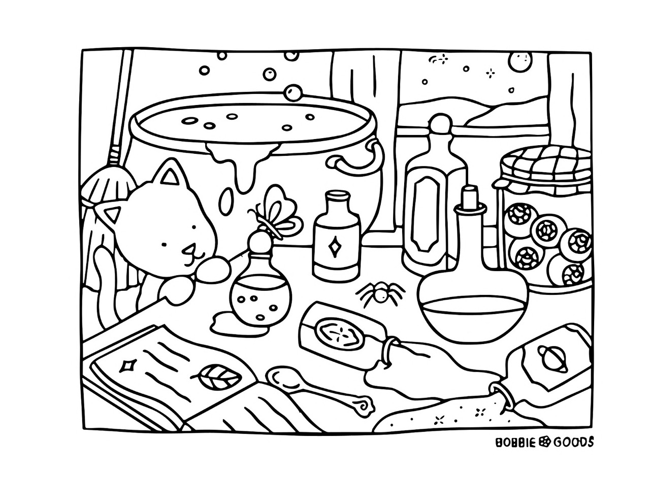 Desenho Bobbie Goods de um escritório mágico para colorir